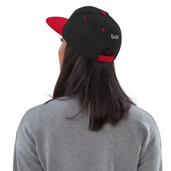 SoK Logo Flat Bill Cap - Black/Red