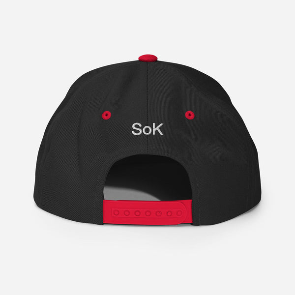 SoK Logo Flat Bill Cap - Black/Red